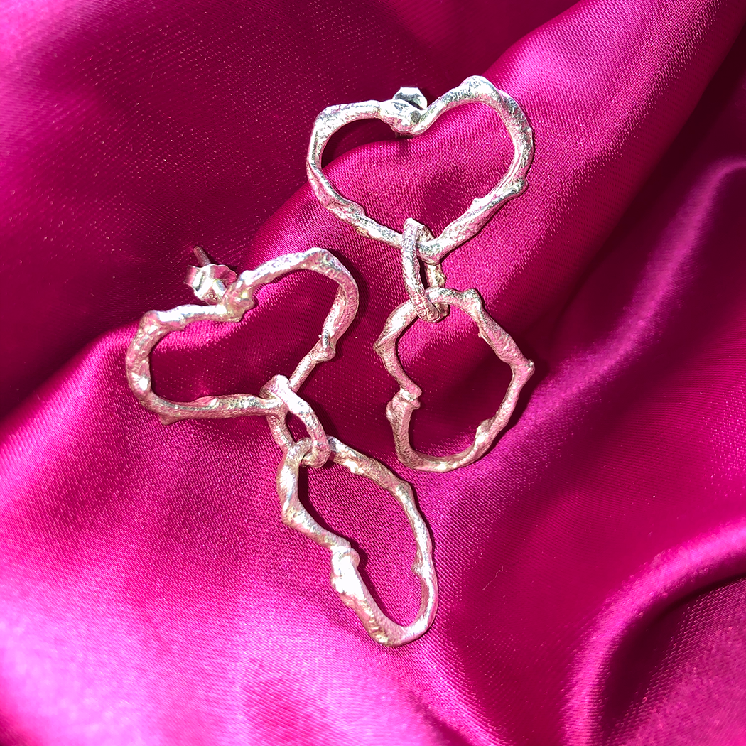 Aros corazón danzante (a pedido)
